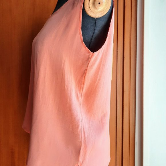 100% Pure Silk Coral Camisole, Italian Vintage - Picture 2 of 8